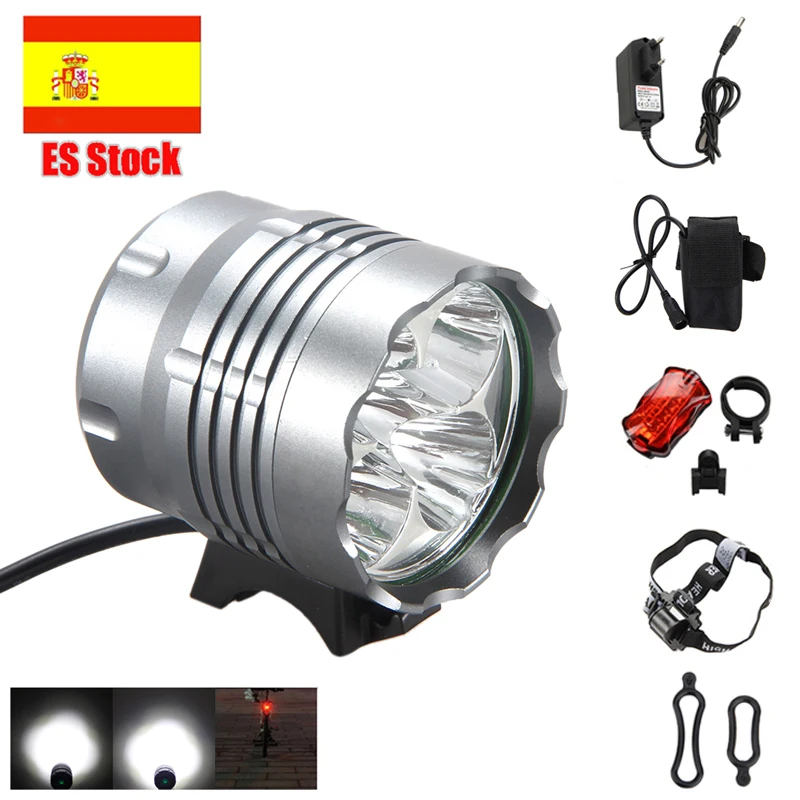 Perfect Waterproof 10000Lm 5x XM-L T6 LED Bike Lamp 3 Modes Bike MTB Road Cycling Torch+Battery Pack + Rear Light 0