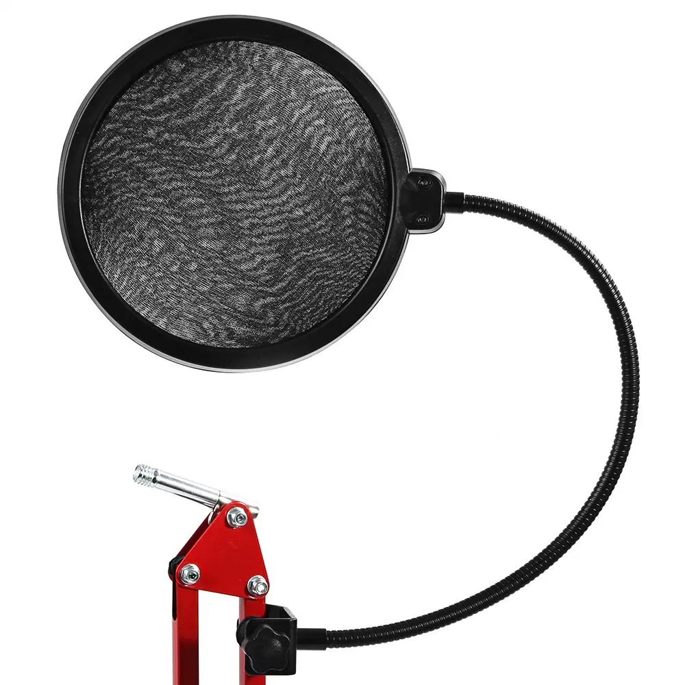 

TGETH Studio Microphone Mic Wind Screen Pop Filter/ Swivel Mount / Mask Shied For Singing Recording with Gooseneck Holder