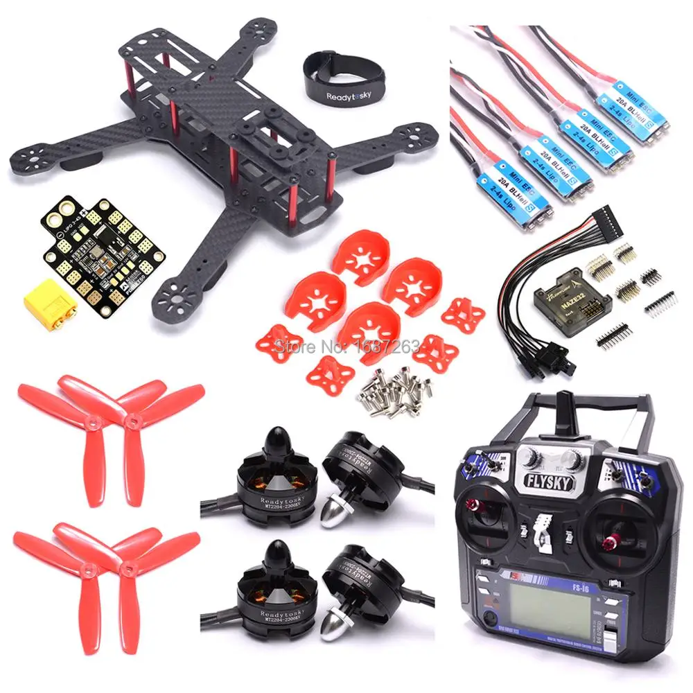 Квадрокоптер ZMR250 QAV250 с 3 мм arm Naze32 Rev6 / F3 flight controller MT2204 2300kv Motor 20A BLHeli S ESC Flysky FS I6 I6|orange