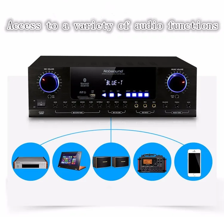 Nobsound PM1000 Профессиональный KTV караоке OK Bluetooth усилитель USB/SD декодирование lossless музыка с функцией отключения звука