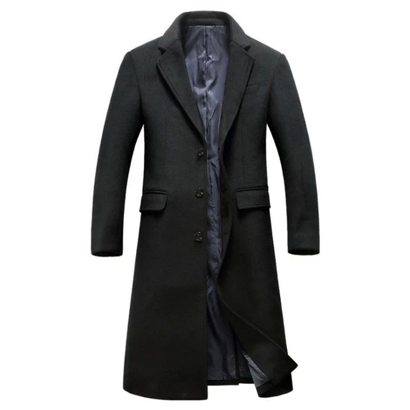 New Winter Woolen Coat Men Fashion X-Long Trench Coat Single Breasted Slim Fit Windproof Jacket British Style Wool Coat Male New Winter Woolen Coat Men Fashion X-Long Trench Coat Single Breasted Slim Fit Windproof Jacket British Style Wool Coat Male