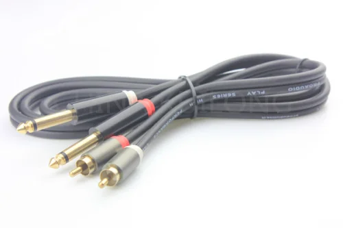 Mono a 2 Rca de Áudio Nova Marca * Masculino Cabo Speakon-b002 Pro 10ft 2*6.35