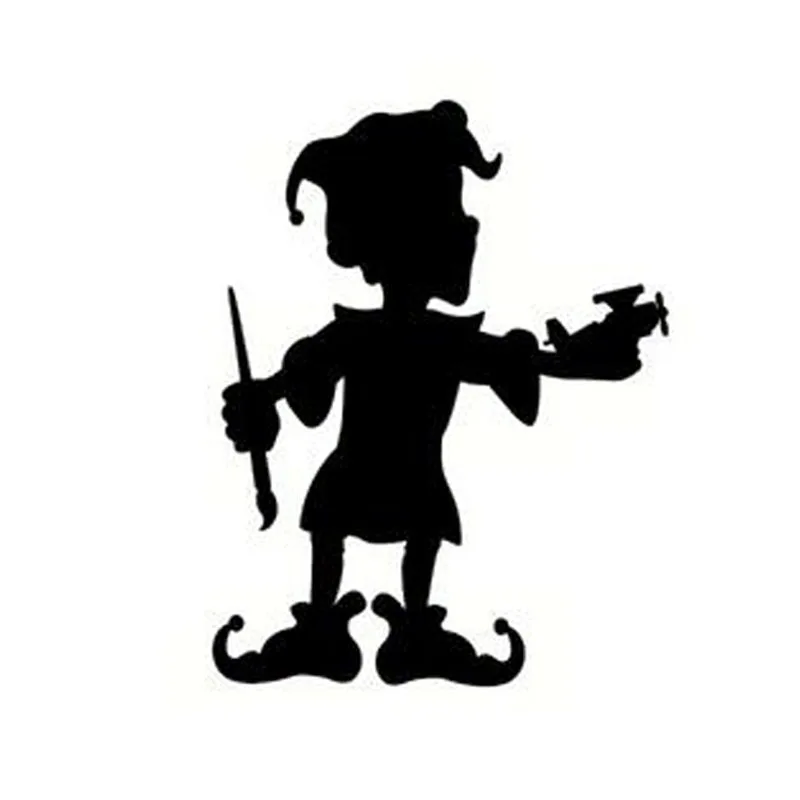 

13*16.8CM Elf Christmas Toy Car Sticker Decals Motorcycle Decorative Accessories Car Styling Black/Silver C2-0311