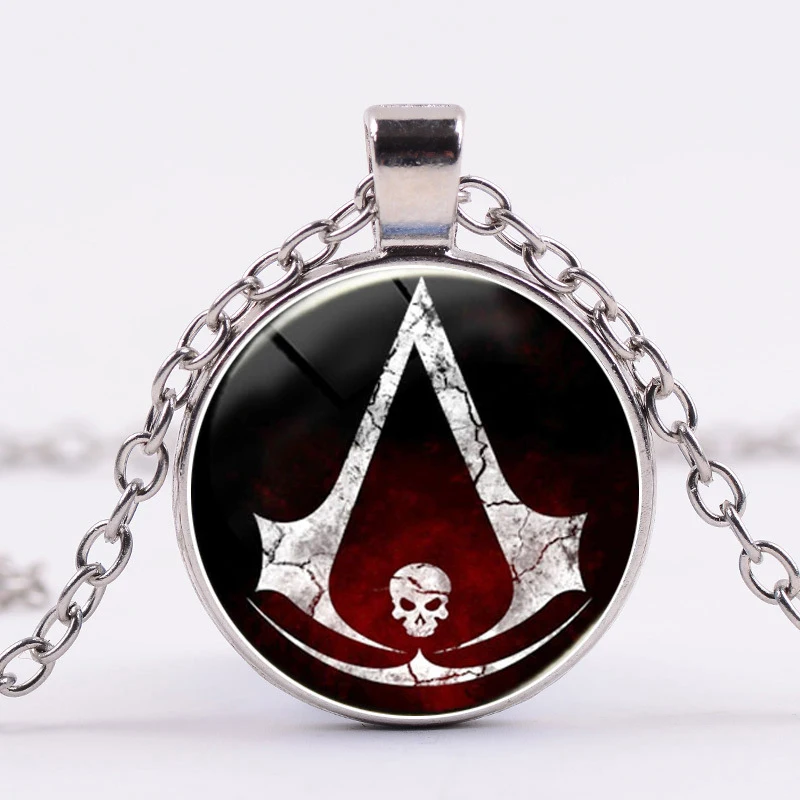 1 Мода Assassins Creed ожерелье Creed значок стакан драгоценных камней ожерелье с подвеской простое ювелирное изделие милые праздничные подарки - Окраска металла: 1