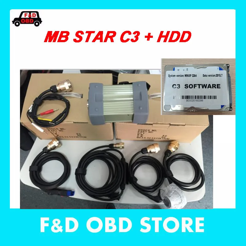 MB Star C3 мультиплексор звезда Диагностика c3 со звездой c3 полный кабели mb star c3 программное обеспечение HDD для M-ercedes бен sd Подключение DHL бесплатно - Цвет: C3 and HDD