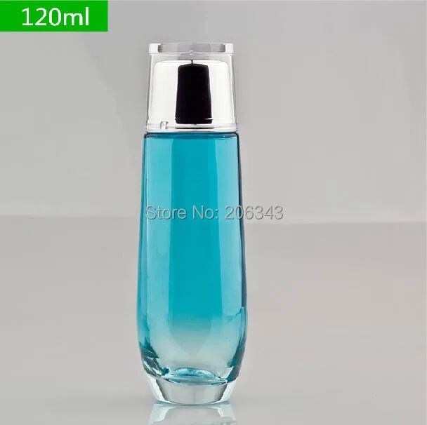 120 мл градиент бутылка синее стекло для лосьон/эмульсия/сыворотка/тонер/туалет/цветочная вода косметика для ухода за кожей упаковка