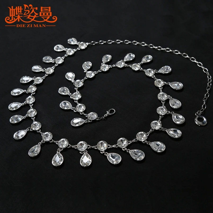 

Belly Dance Skirt Time-limited 2016 New Belly Dance Diamond Chain Women's All-match Decoration Rhinestone Waist Belt Yl021