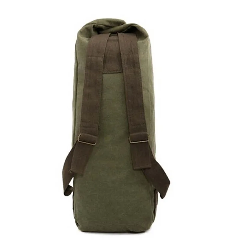 Günstige Im freien Leinwand Militär Rucksack Camping Wandern Rucksack Frauen Männer Tasche Eimer Kordelzug Reise Rucksack Mochila Armee XA1245A