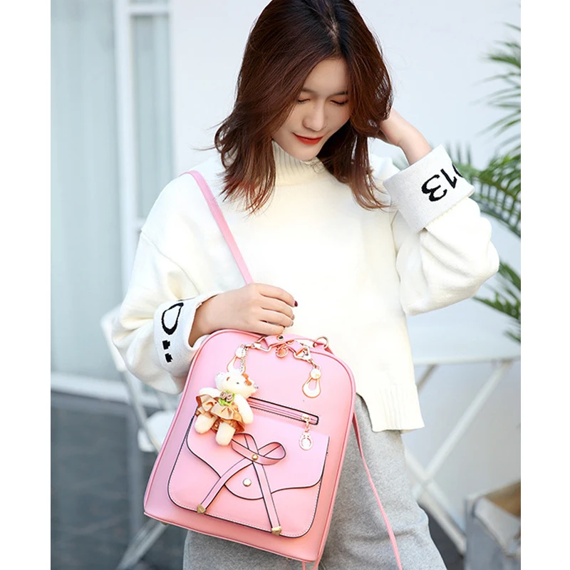 

Fashion PU Zipper Lolita Style Backpack bag pack Small Women's Bag girls female Single Shoulder Bag Student school bag Bookbag