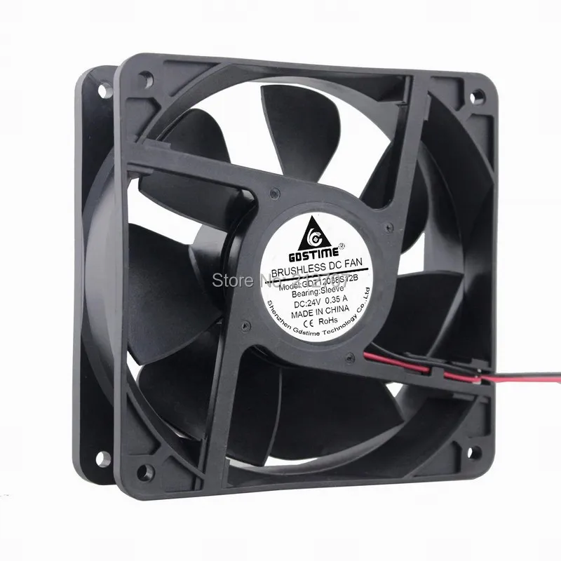 

Free Shipping 10pcs/lot DC 12V 2wires 120mm 120x120x38mm GDT Mute Cooler Cooling Fan