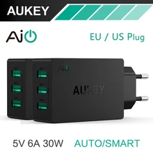 Aukey Universal USB Wall Charger Portable Travel Charger 3x USB Output Charging Adapter for Samsung HTC iPhone Sony Xiaomi