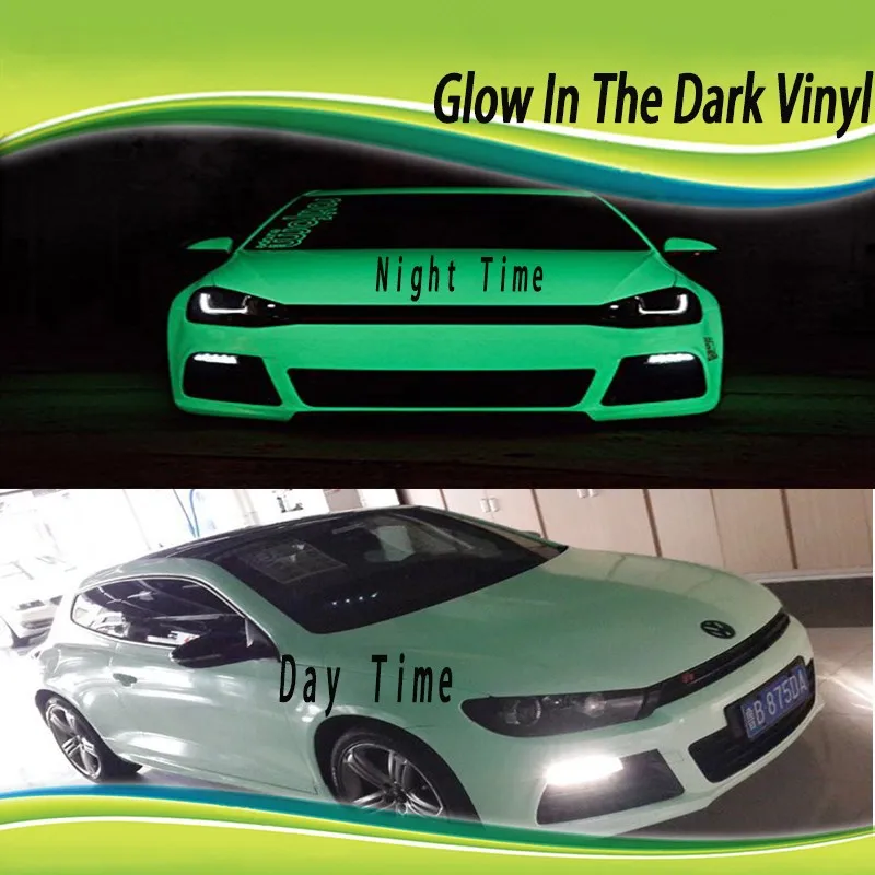 Авто люминесцентный виниловый стикер светится в темноте виниловая пленка 1,52x5 m