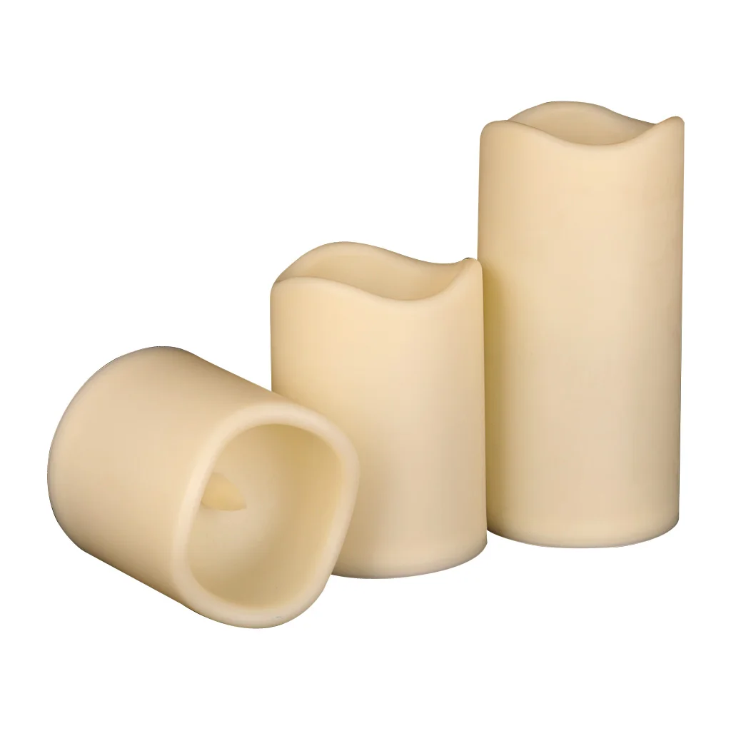 3Pcs Battery Operated Flameless LED Tea Lights Flickering Electronic Candles