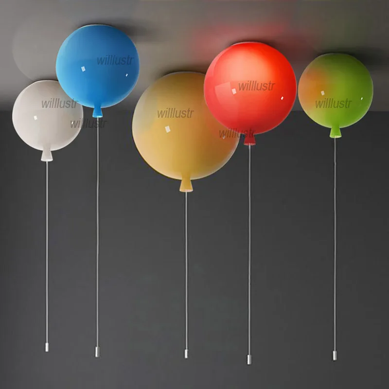 Многоцветный воздушный шар, потолочный светильник для спальни, детской комнаты, детского сада, отеля, торгового центра, для детской комнаты, цветной современный стеклянный светильник