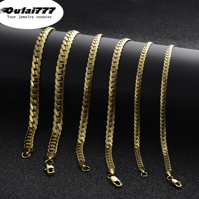 

2019 Stainless Steel Wholesale Gold Men Necklace Gifts for Mens Women Hip Hop Choker Man Chain Link Necklaces Males Figaro Punk