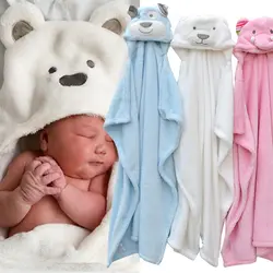 Милый детский халат с капюшоном в форме животных, банное полотенце, детское Флисовое одеяло для новорожденных