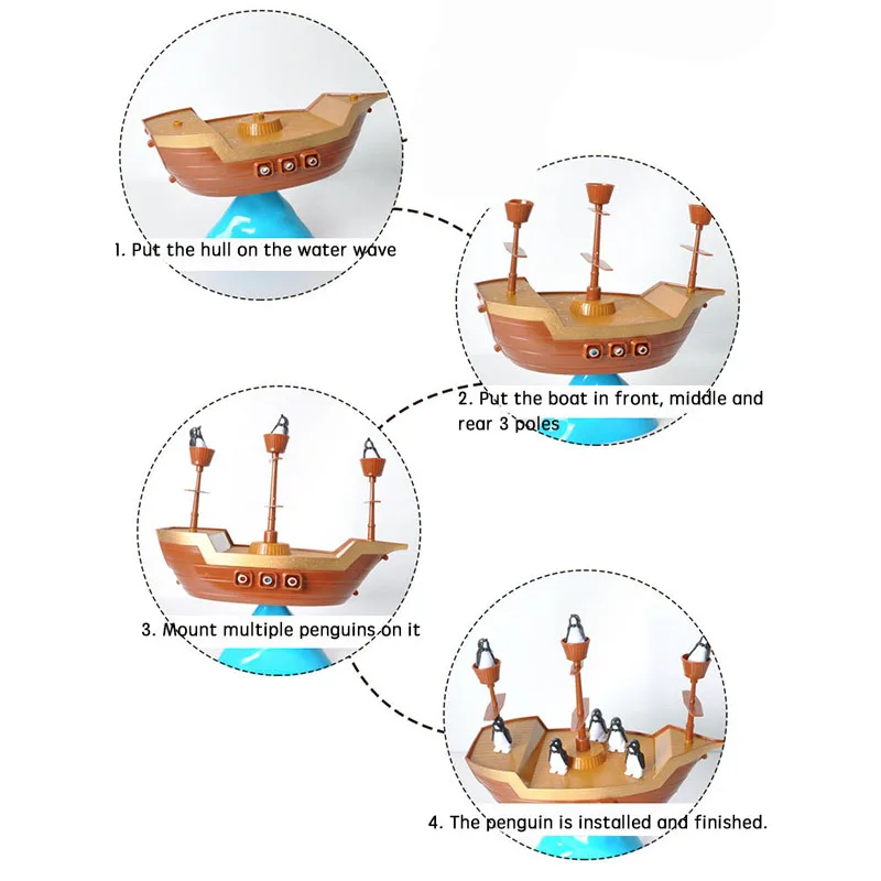 Пингвин пиратский корабль баланс семья родитель-ребенок Взаимодействие дети настольная игра детские развивающие игрушки