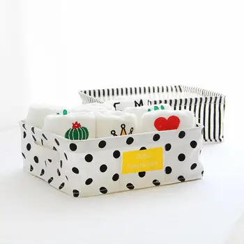 

New Scarfs Socks Organizer Storage Box stripe Dot underwear Drawer Closet Container Home decoration Waterproof Storage Basket