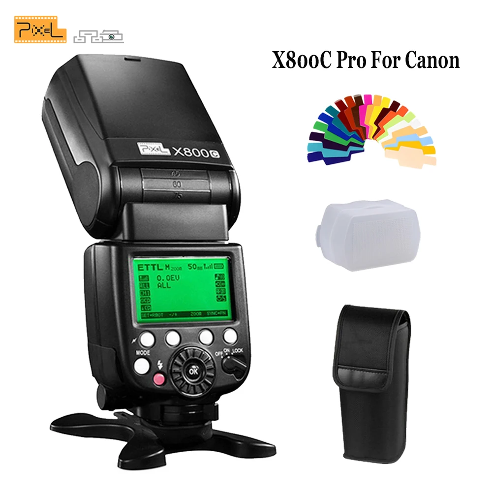 

Pixel X800C PRO Speedlite E-TTL FSK 2.4GHz Wireless HSS High Speed Sync Flash Speedlight For Canon DSLR Cameras Vs YN600EX-RT II