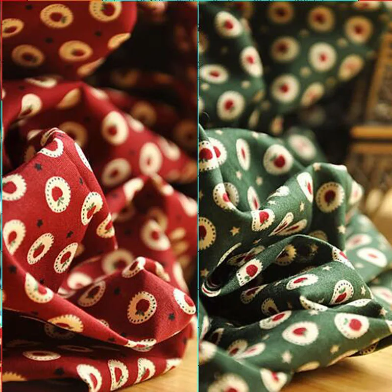 YY для рукоделия милый красный яблоко Синий Зеленый Красный Печатный Хлопок Поплин Ткань 50x145 см постельные принадлежности стеганая Одежда DIY ткань