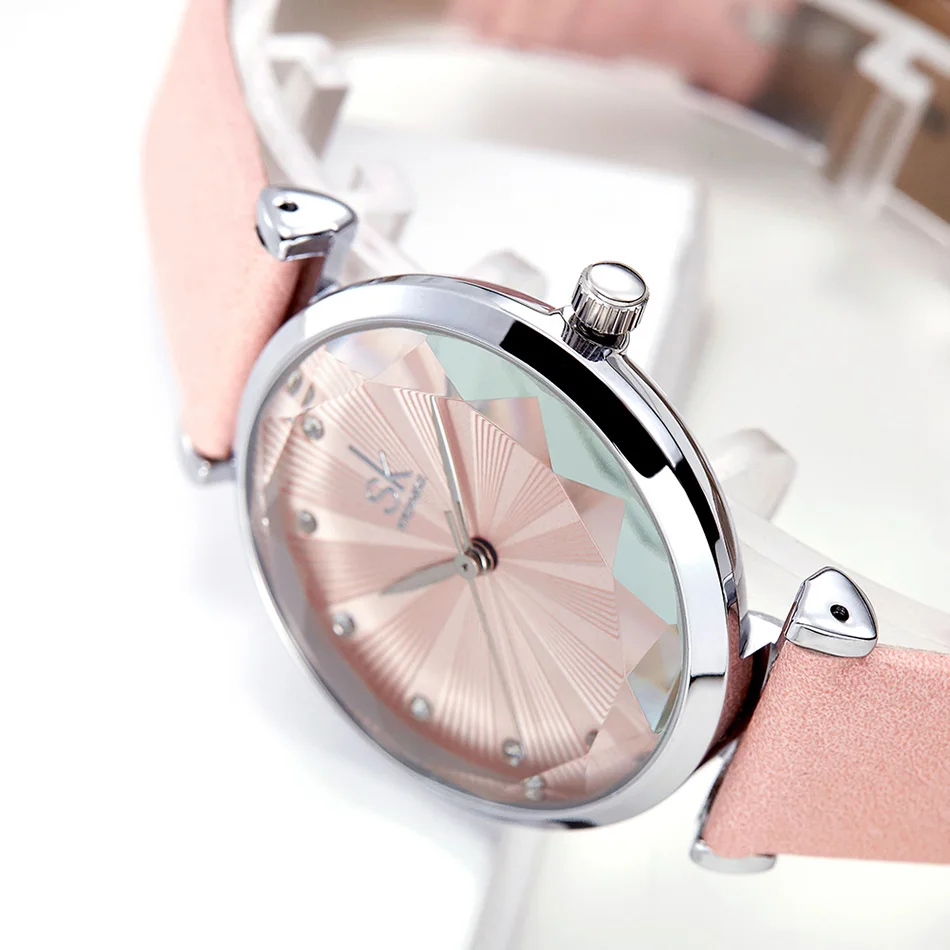 SK Luxury Brand Leather Ladies Wrist Watches Women Prism Quartz Watch For SHENGKE Female Clock reloj mujer 2019 relogio feminino (12)