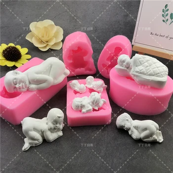 

3D Sleep baby handmade soap mold chocolate cake decorating tools DIY cookies fondant silicone mold Fimo Silicone mould T0159