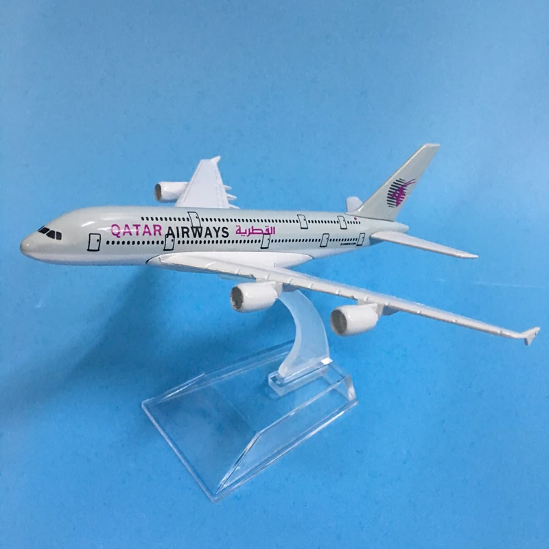 JASON TUTU 16cm QATAR Airways Airbus A380 Airplane Model