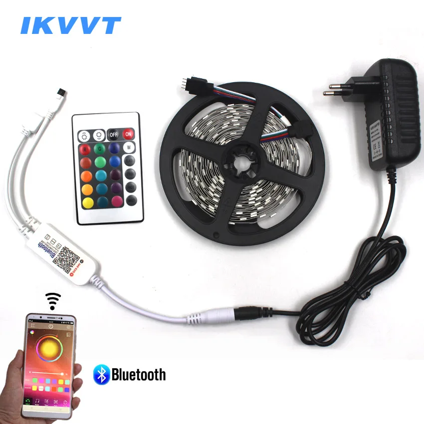 IKVVT Беспроводная Bluetooth управление через приложение RGB Светодиодная лента
