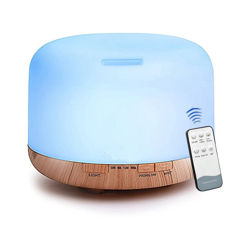 

500ML Essential Oil Aroma Diffuser Ultrasonic Air Humidifier With Remote Control Aromatherapy Diffuser For Home Cool Mist Maker