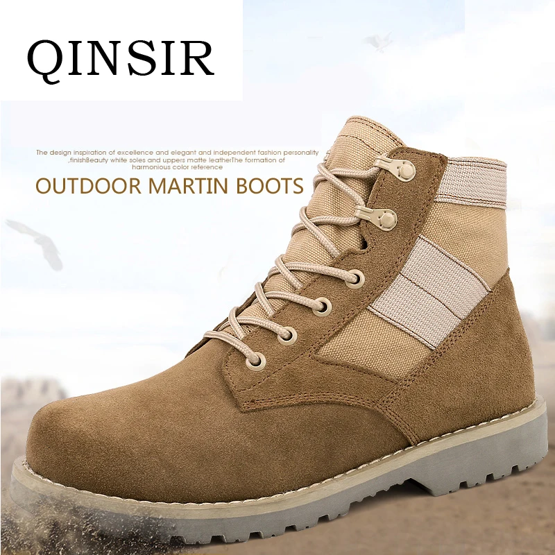 

Tactical Combat Outdoor Sport Army Men Boots Desert Botas Hiking Autumn Winter Plush Fur Shoes Travel Cow Leather Boots Male