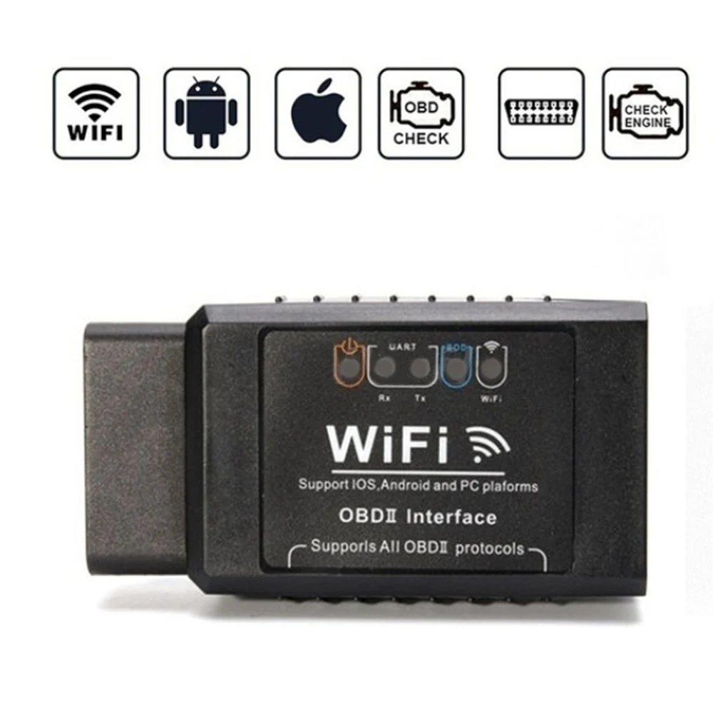 OBD2 сканер WIFI автомобильный диагностический инструмент RS232 последовательный порт