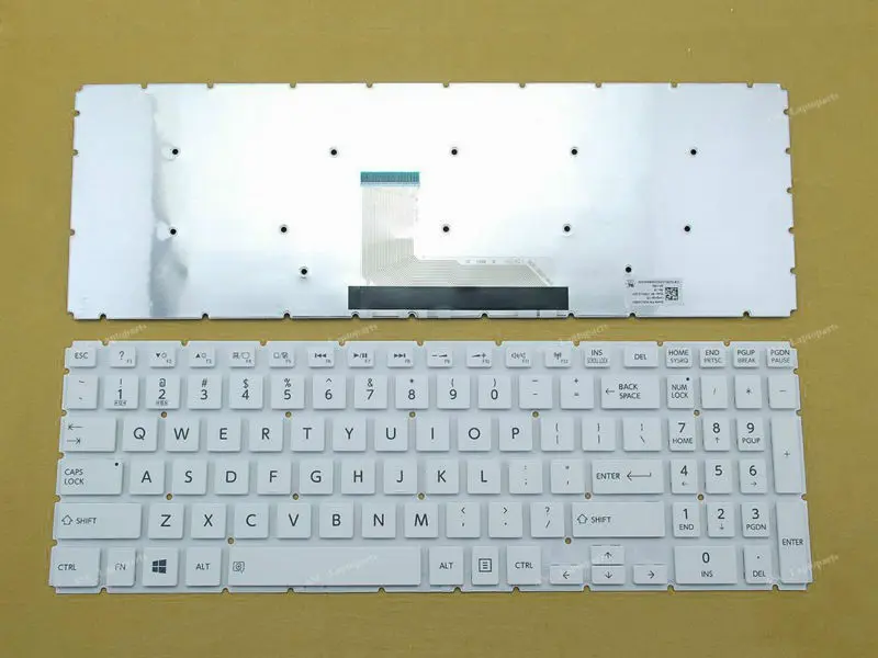 Новая английская клавиатура для ноутбука TOSHIBA Satellite L55-B L55D-B L55t-B белая без рамки