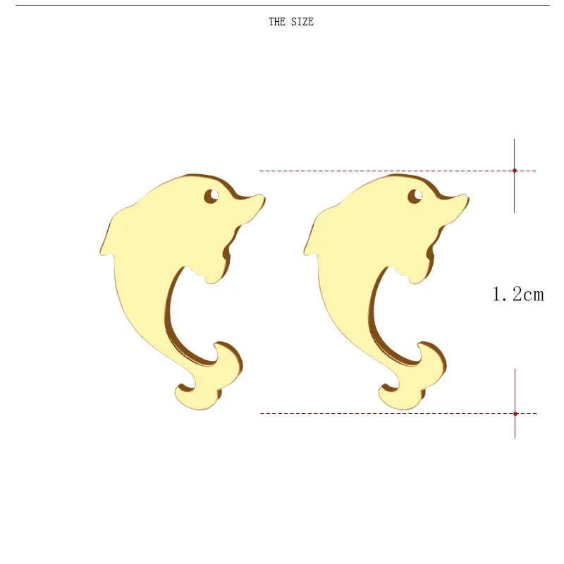 CACANA Stainless Steel Stud Earring For Women Man Dophin Gold And Silver Color Lover's Engagement Jewelry Drop Shipping