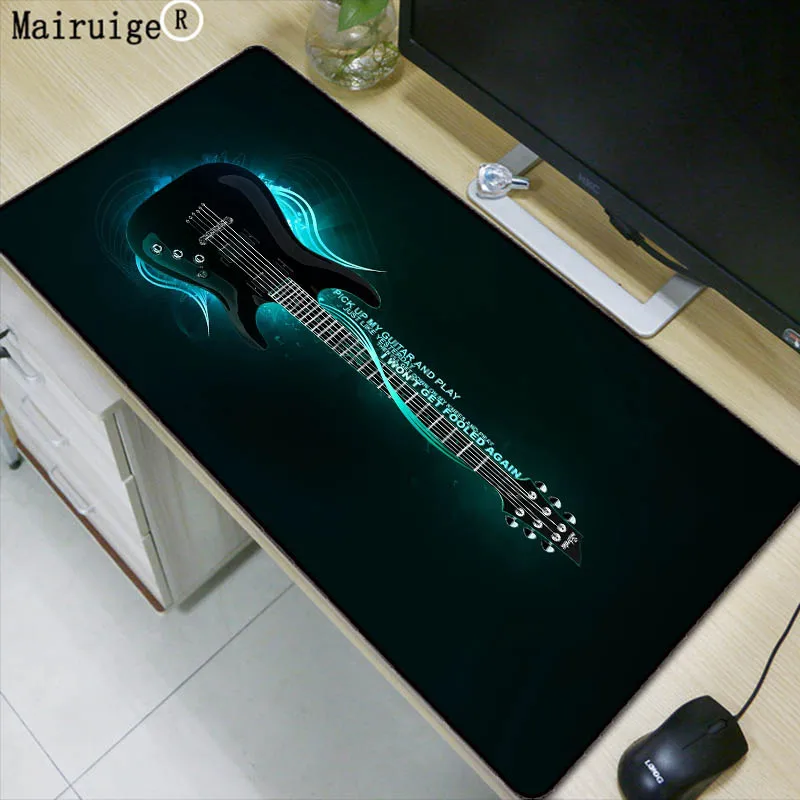 

Mairuige Guitar Music Locking Edge Gaming Large Mouse Pad Gamer Game Mouse Pad Anime Mousepad Mat Speed Version for Dota2 LOL