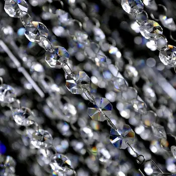

Wedding Party Decoration Clear Acrylic Crystal Octagonal Bead Curtain Garland Strands DIY Craft Christmas Tree Hanging Ornament
