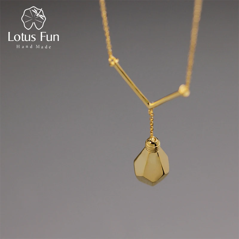 

Lotus Fun Real 925 Sterling Silver Handmade Designer Fine Jewelry Minimalist Style Creative Design Light Bulb Necklace for Women