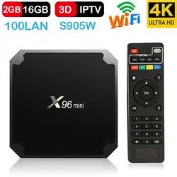 X96 Мини Android 7,1 Каха де ТВ inteligente 2 GB/16 GB ТВ коробка х 96 мини Amlogic S905W H.265 4 K 2,4 ГГц Wi-Fi медиаплеер Set