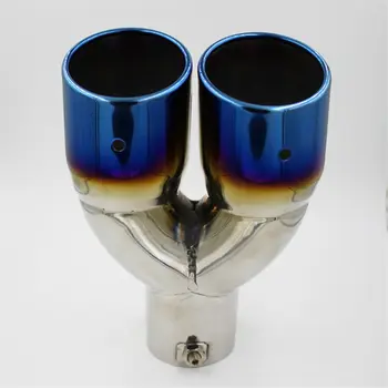

1Pcs Universal Stainless Steel Dual Exhaust Tip 2.5inch Inlet Car Muffler Tail Pipe 21cm Exhaust Systems 2018 New