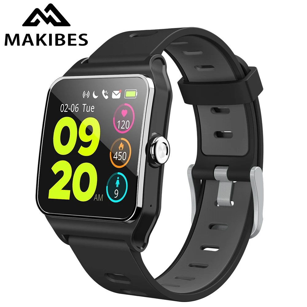 Beste Kopen Makibes GPS Soorten Sport Slimme Horloge Mannen IP68 Waterdichte Wearable Apparaten Bluetooth Strava Fitness Tracker Armband Goedkoop - ventewwe4