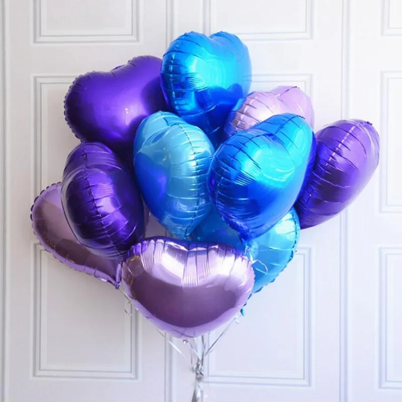 50 шт./лот Сердце воздушные шары в форме Фольга Ballon 18 дюймов mylar бола надувные воздушные Globos для участия, casamento, свадебные украшения