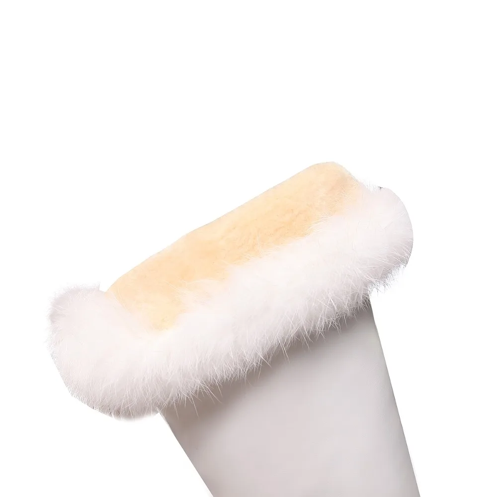 Женские зимние сапоги женская зимняя обувь теплые сапоги до колена с плюшевой подкладкой без шнуровки, высокое качество, натуральный кроличий мех, размер 34-43 SB191