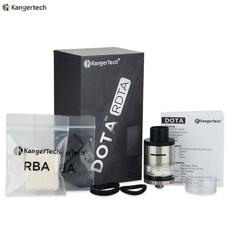  100% Original Kanger DOTA RDTA Tank 4ml Dual Coil Design Adjustable Airflow Atomizer Velocity Style