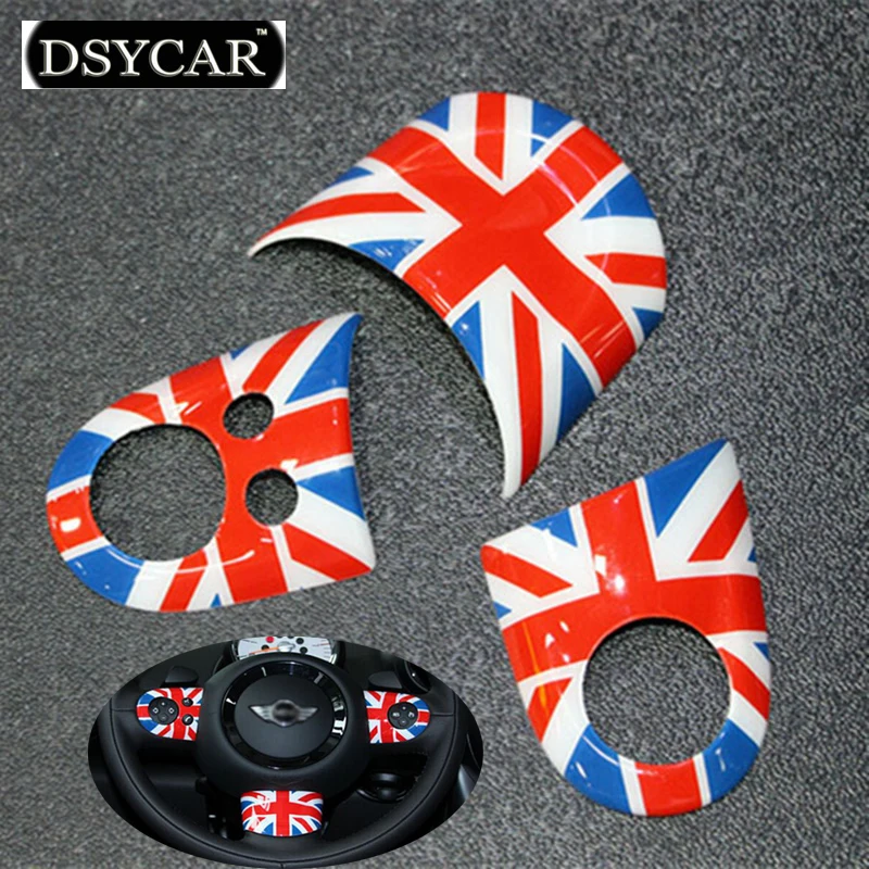 DSYCAR 3pcs/set Car Styling Car Steering Wheel Logo Emblems Sticker