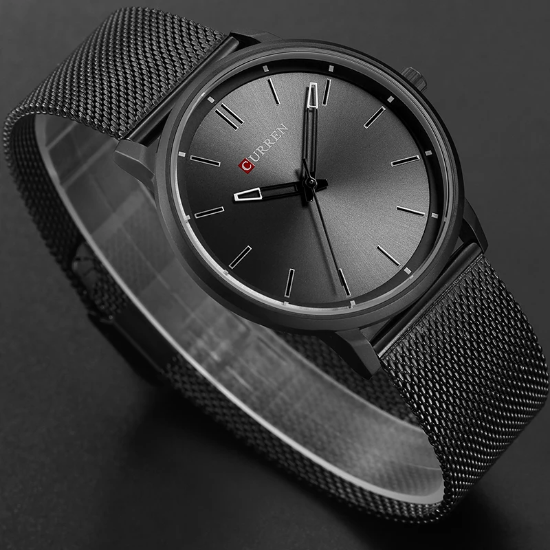 CURREN топовые Роскошные брендовые часы мужские кварцевые с сетчатым ремешком из