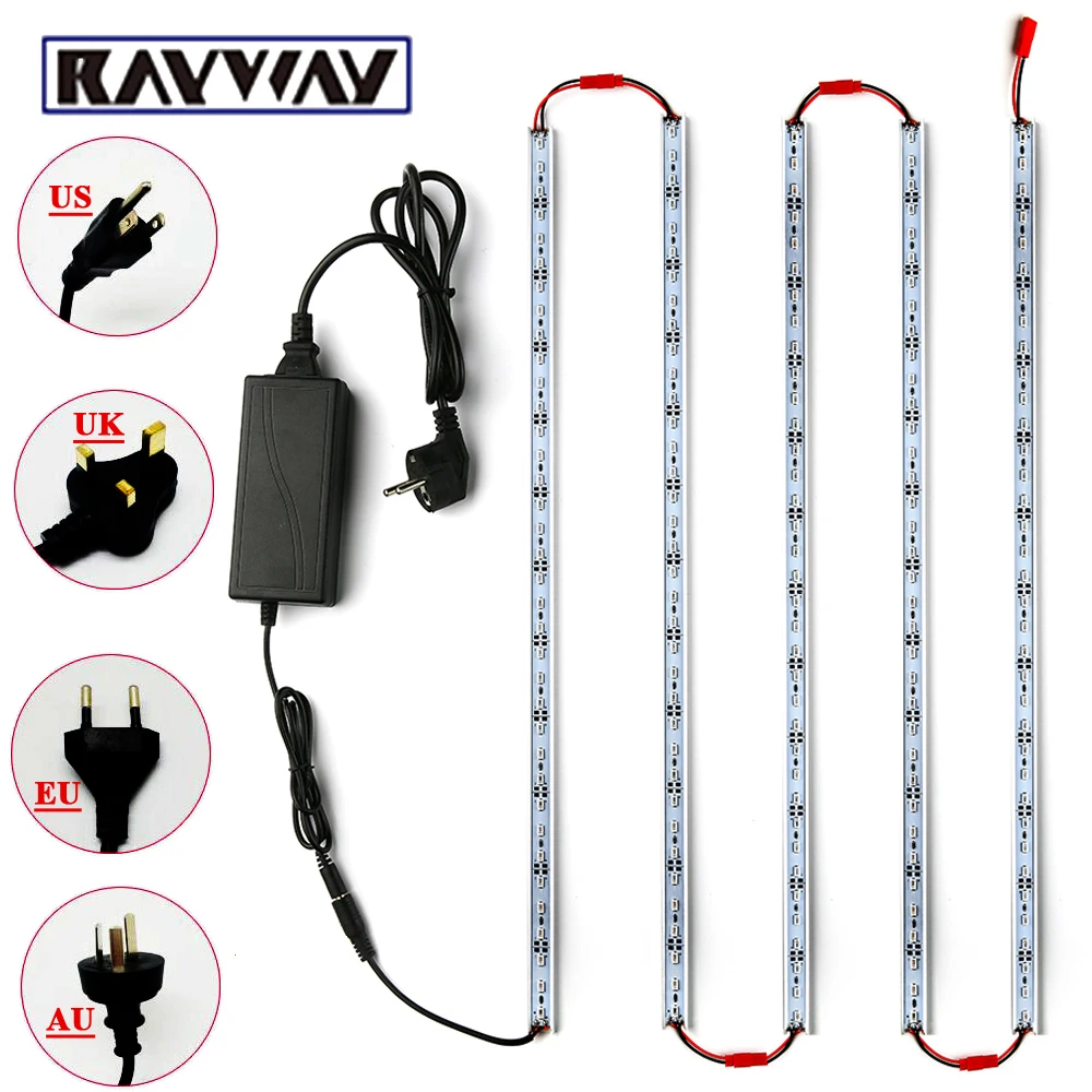 5pcs* 0.5m LED Rigid Strip Bar Light 36LED 5630/5730 Indoor LED Lamp + Aluminium profile Lighting + DC 12V 5A Power Transformer