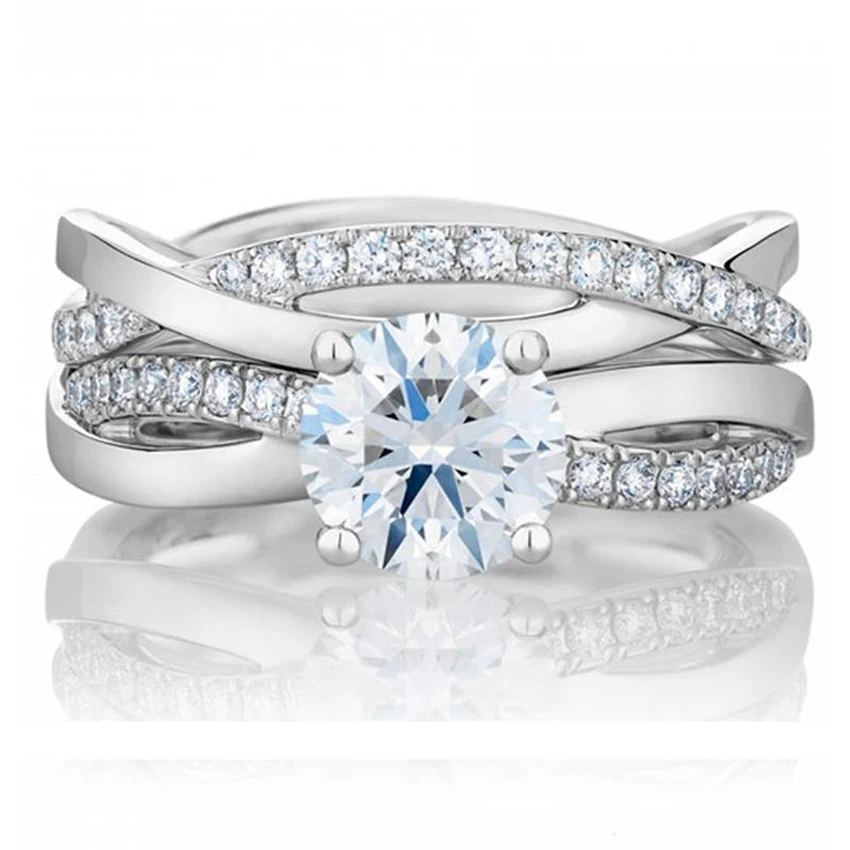 Brilliant 1Ct Synthetic Diamonds Set Rings Two Rings a Set ...