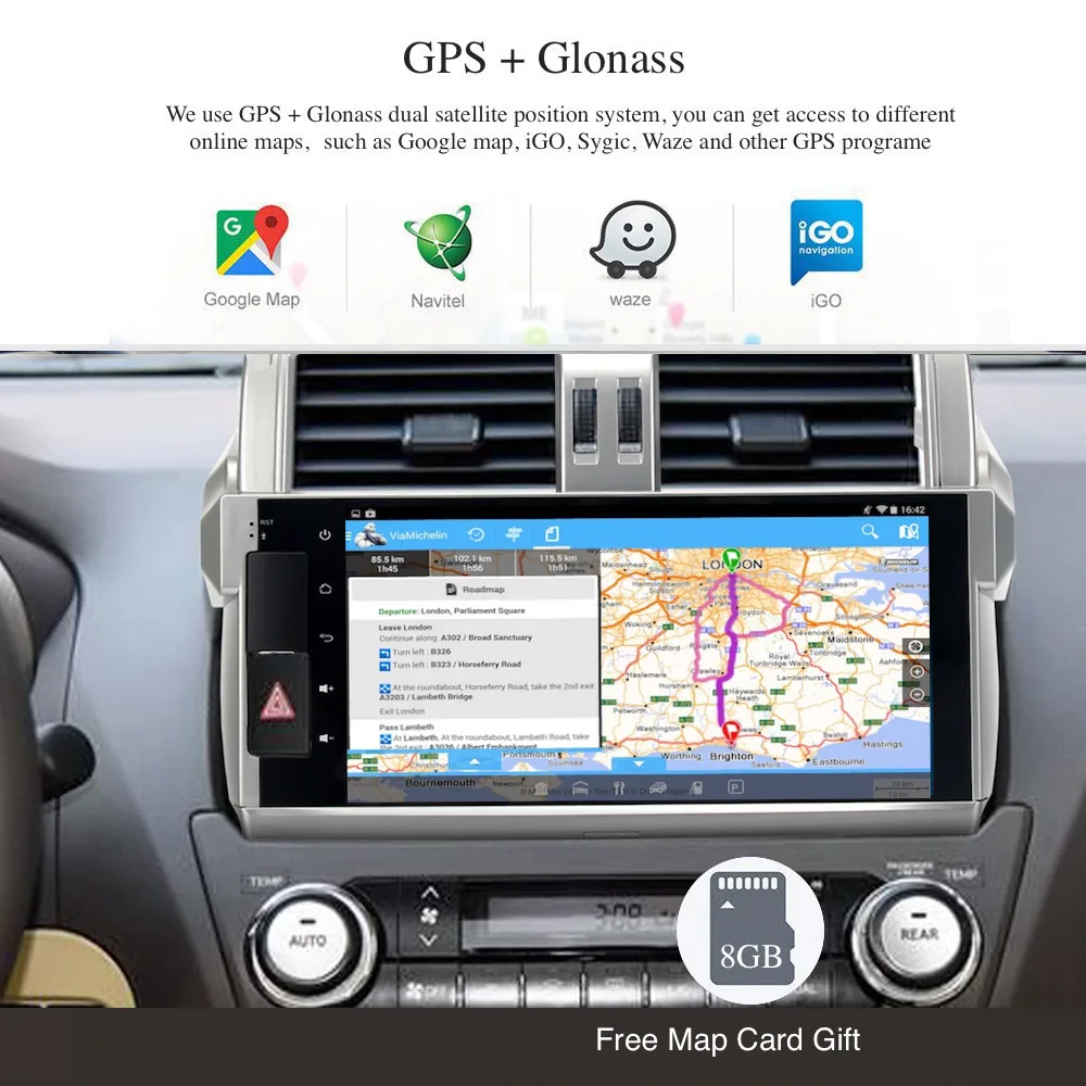 Автомобильный 2 din радио android 9,0 gps Navi для Toyota Prado 150+ авторадио навигация головное устройство Мультимедиа Видео Стерео 2 Гб Ram