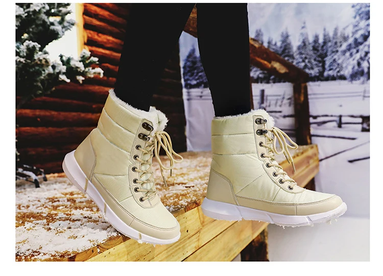 OUDINIAO/Новинка года; зимние водонепроницаемые мужские ботинки с мехом; плюшевые теплые мужские повседневные женские ботинки до середины икры; кроссовки унисекс