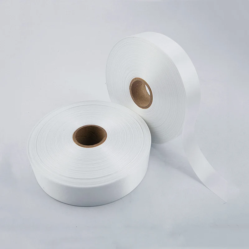 

High Quality Silk 35mm*200m blank washing mark high-end laundering tags for garment provide custom order