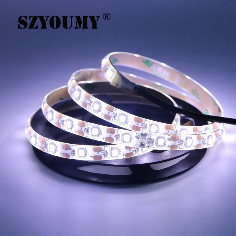 SZYOUMY DC 5 В USB кабель Светодиодные ленты света 2835 SMD гибкие Светодиодные ленты e DIY Декоративные автомобилей велосипедов ТВ фон огни